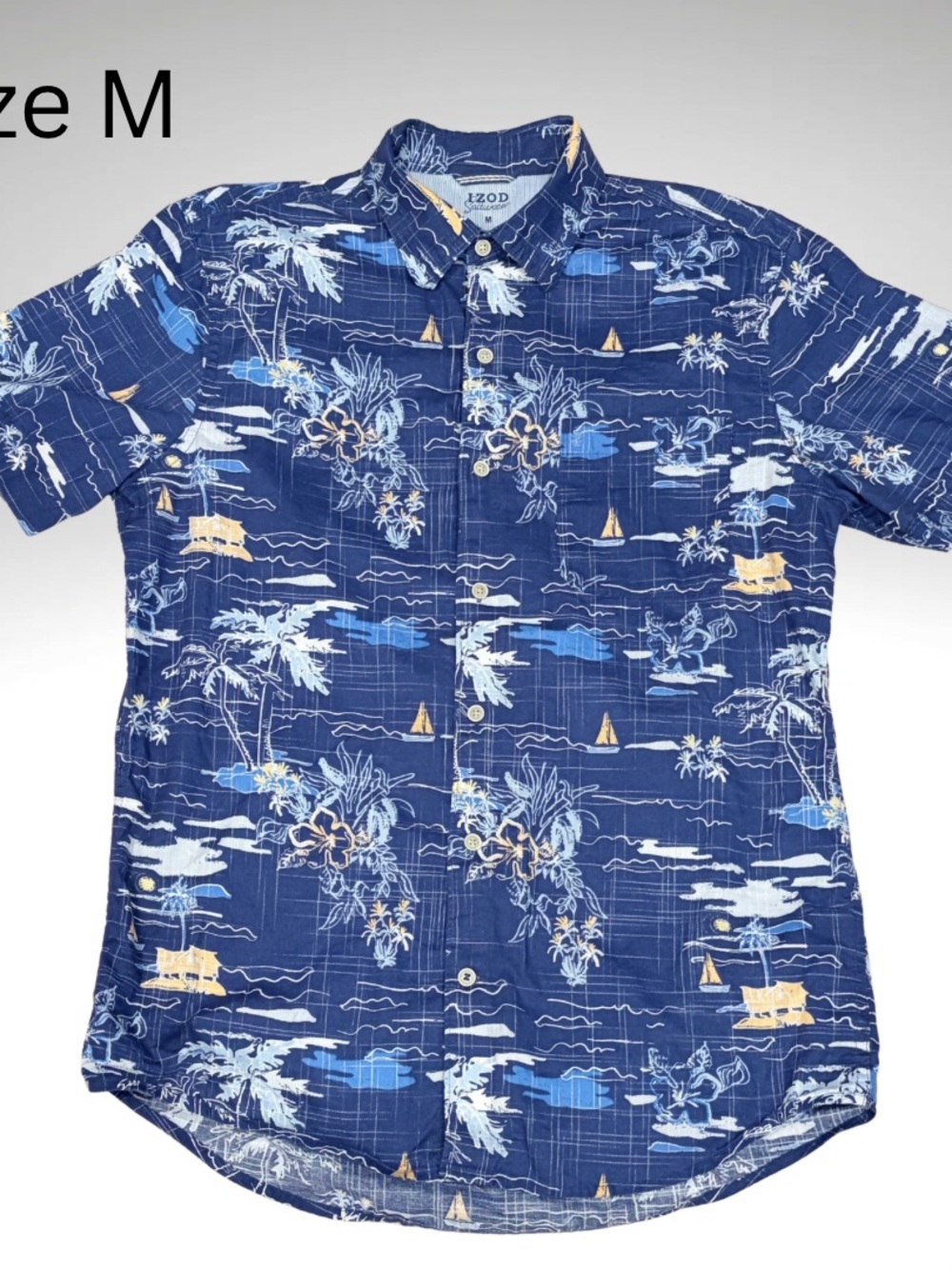 IZOD Saltwater Men’s Size M. Tropical 100% Cotton